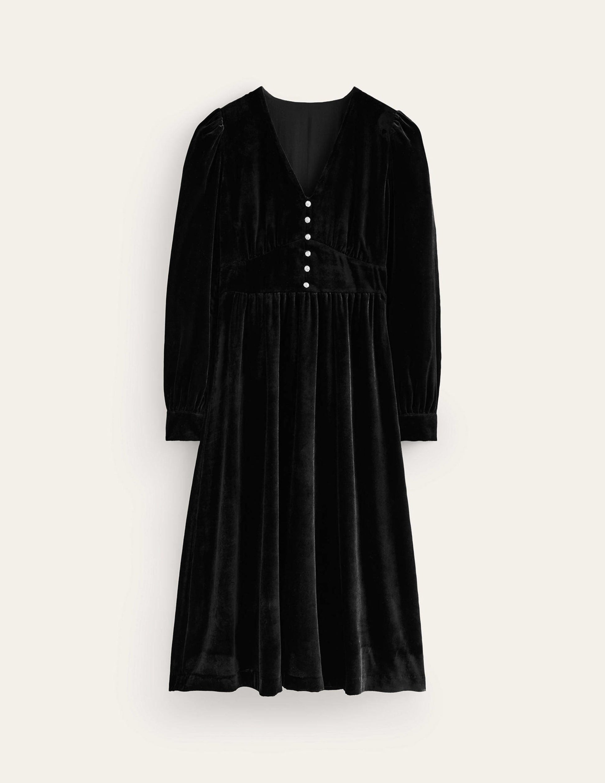 Elise Velvet Jewel Midi Dress-Black-6