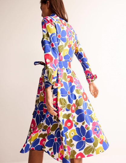Amy Cotton Midi Shirt Dress-Multi, Bloomsbury Pop-3