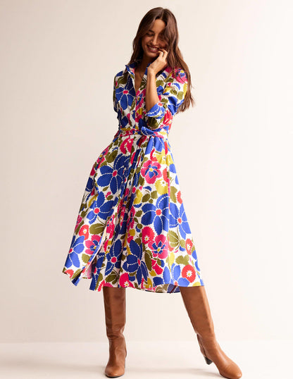 Amy Cotton Midi Shirt Dress-Multi, Bloomsbury Pop-4