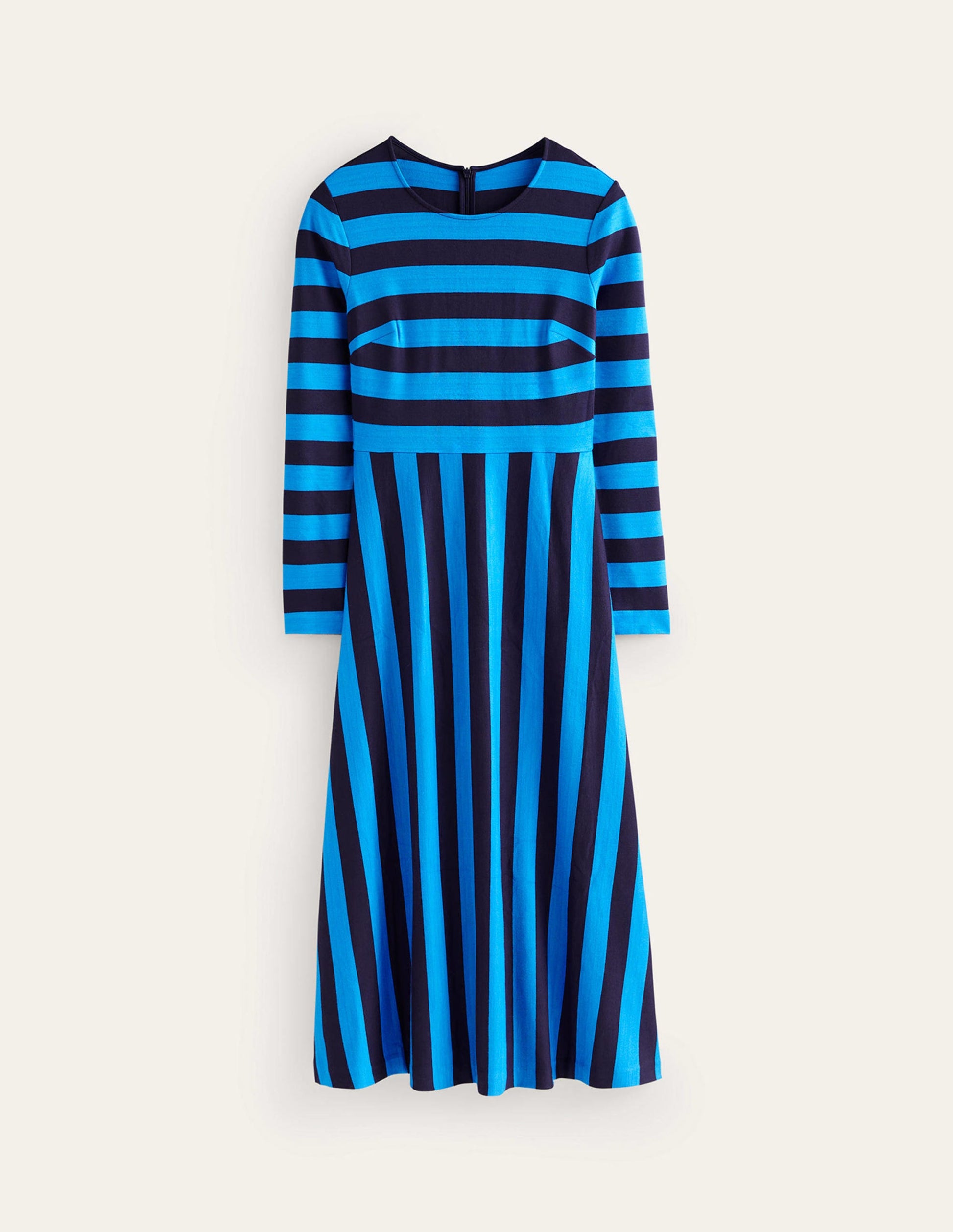 Stripe Jersey Midi Dress-Navy, Brilliant Blue Stripe-6