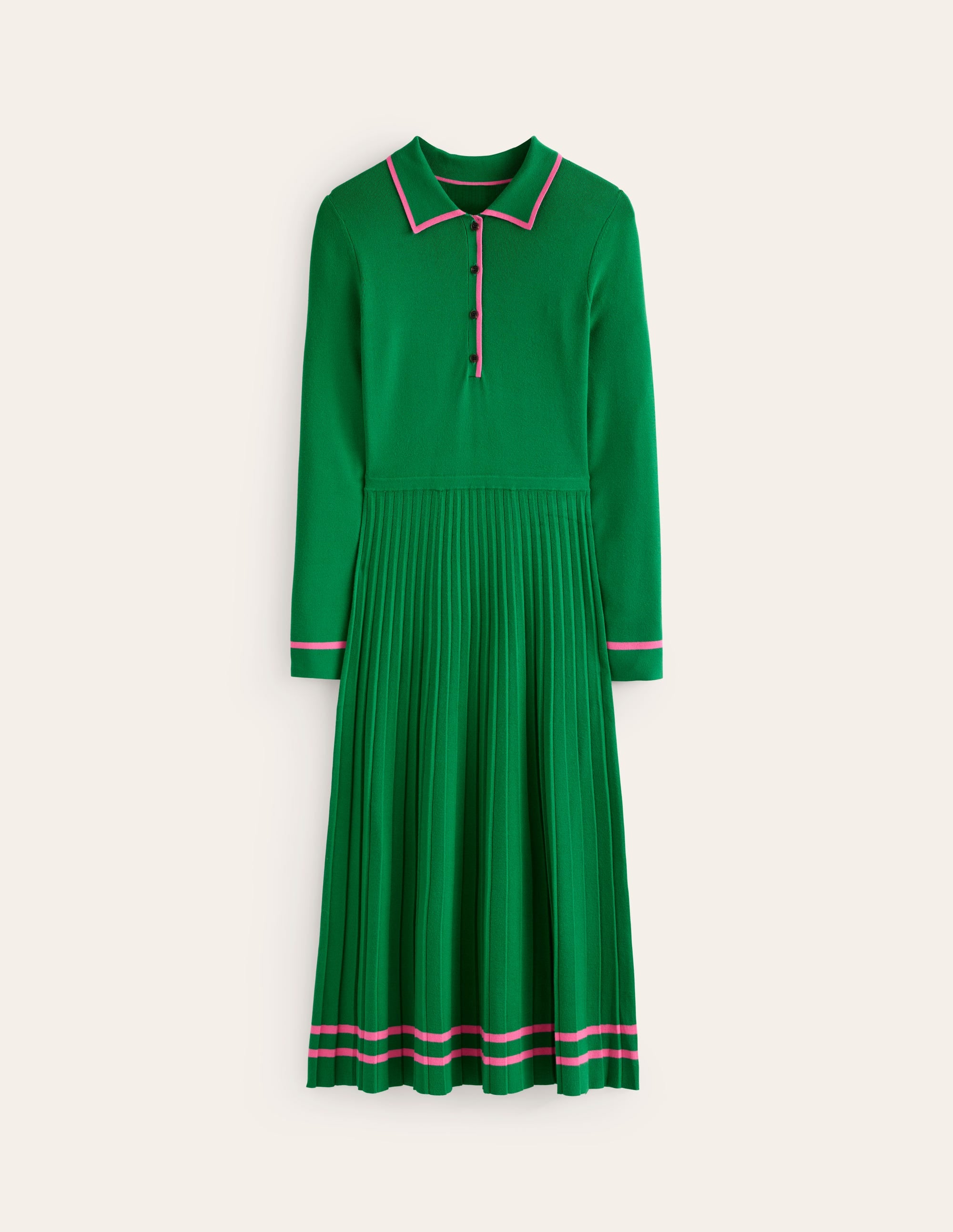 Mollie Pleated Knitted Dress-Green Sangria Sunset - Image 5