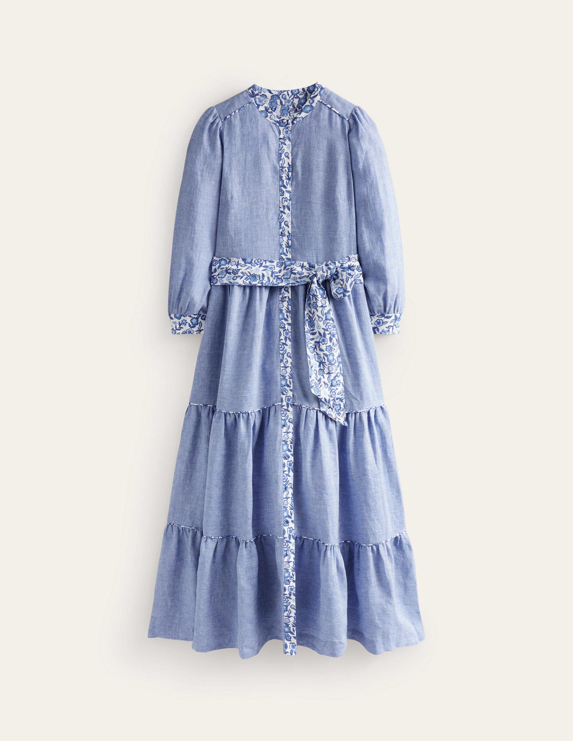 Alba Linen Maxi Dress-Chambray-6