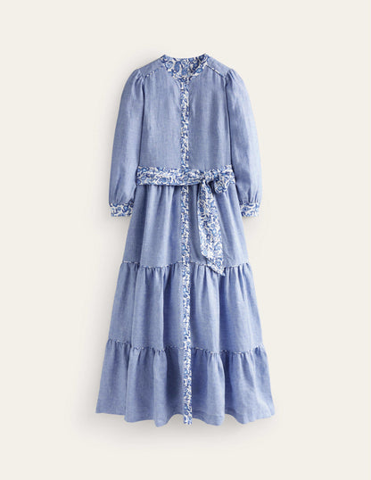 Alba Linen Maxi Dress-Chambray-6