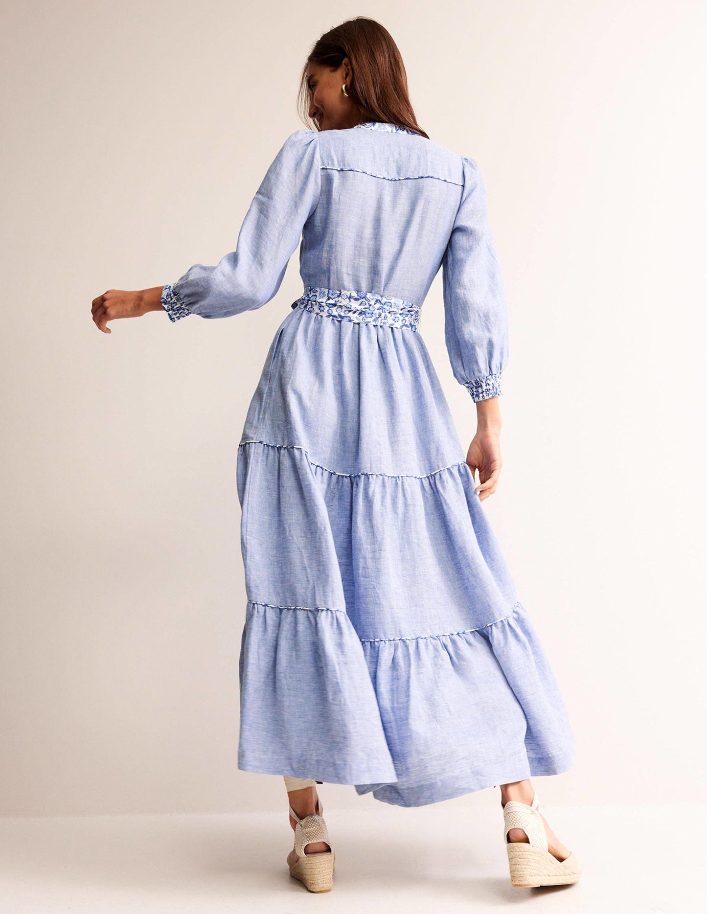 Alba Linen Maxi Dress-Chambray