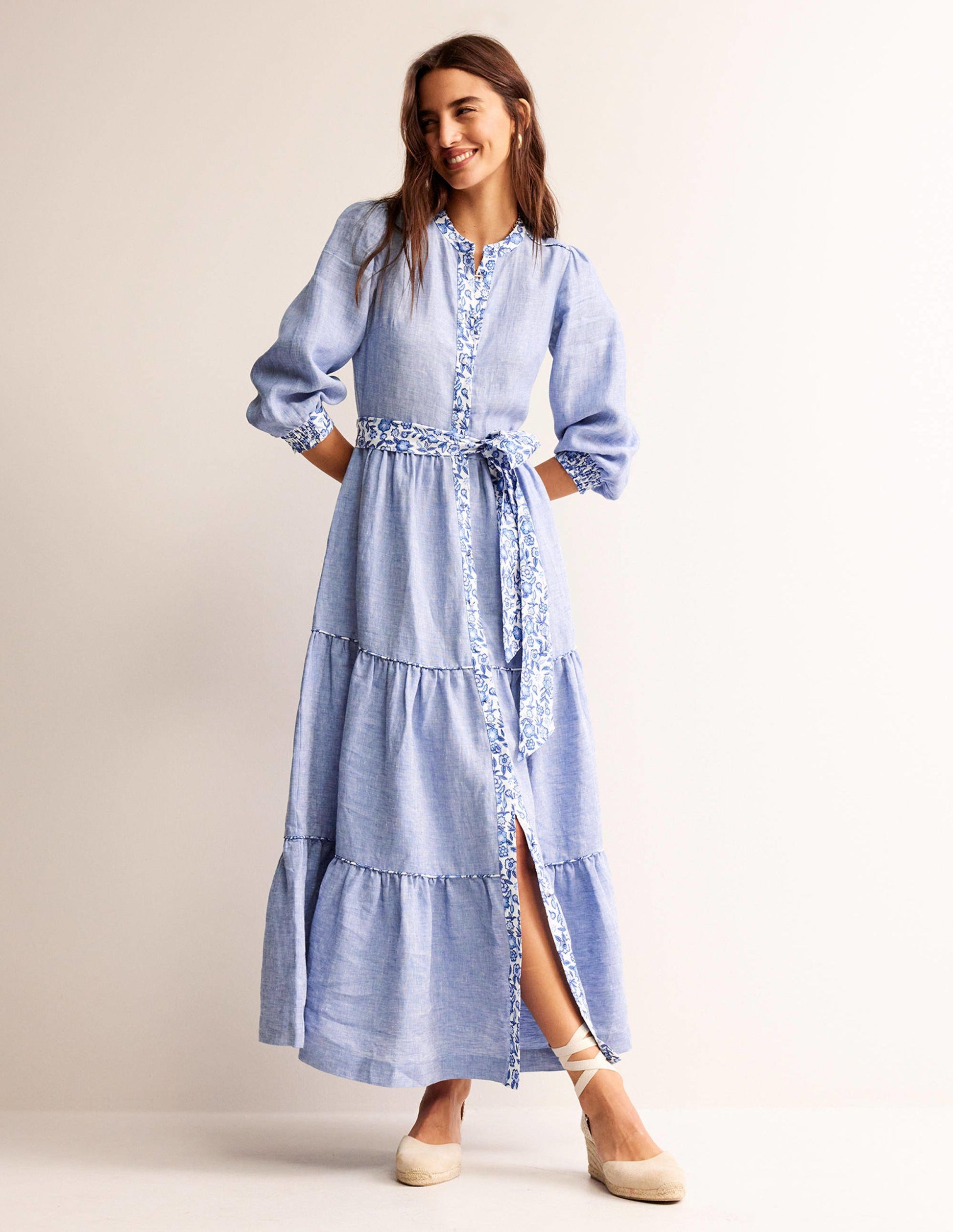 Alba Linen Maxi Dress-Chambray-4