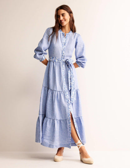 Alba Linen Maxi Dress-Chambray-4