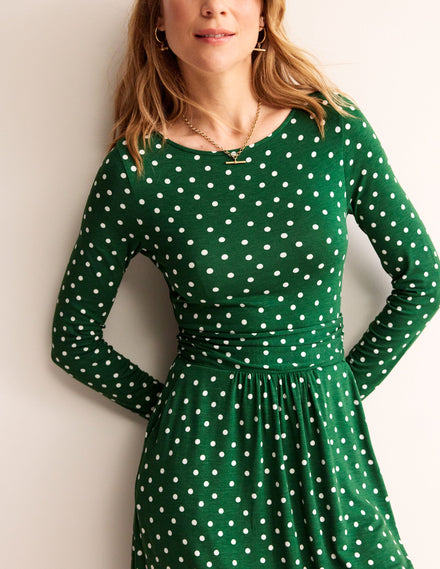 Abigail Jersey Dress-Amazon Green, Scattered Spot