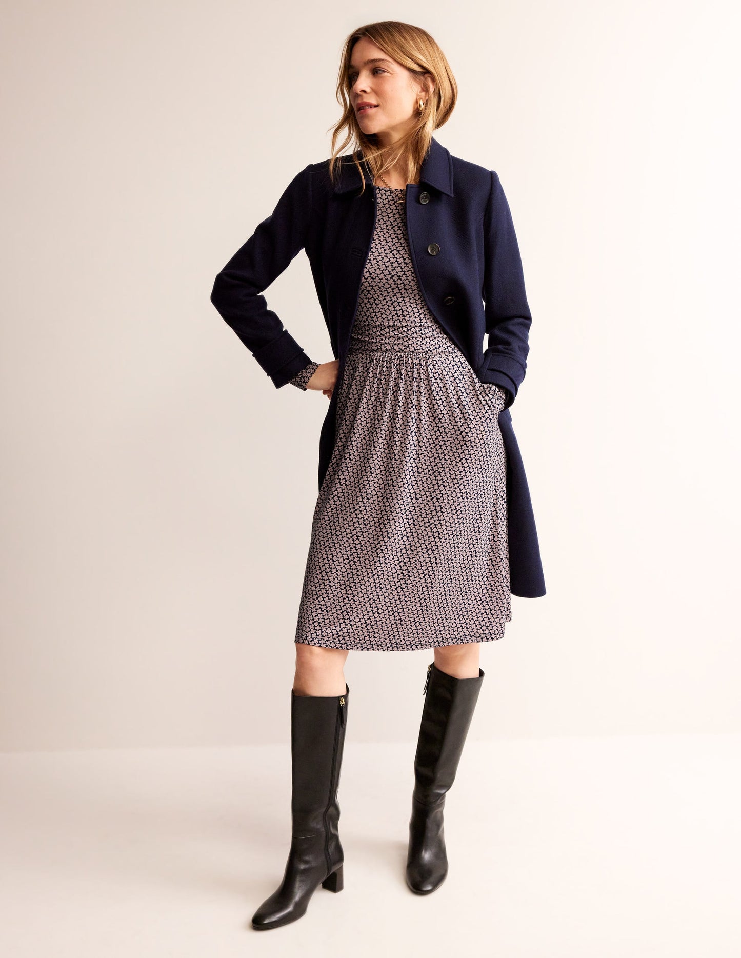 Abigail Jersey Dress-Milkshake, Daisy Bud