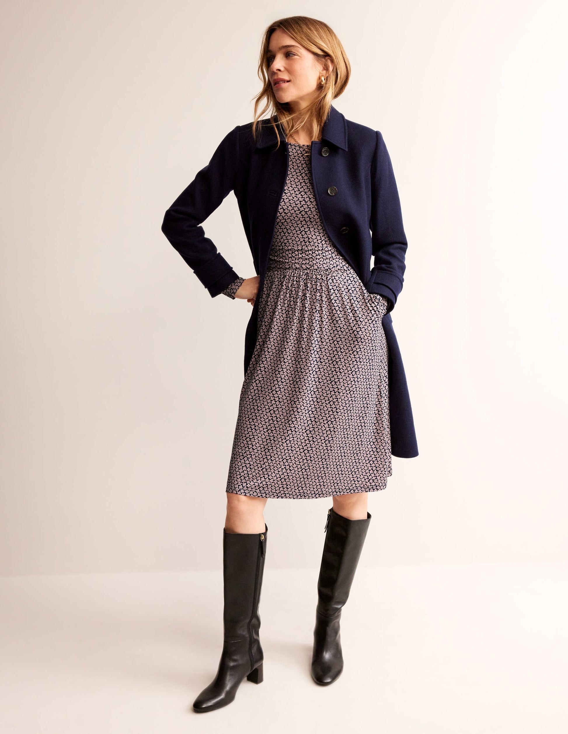 Abigail Jersey Dress-Milkshake, Daisy Bud-1