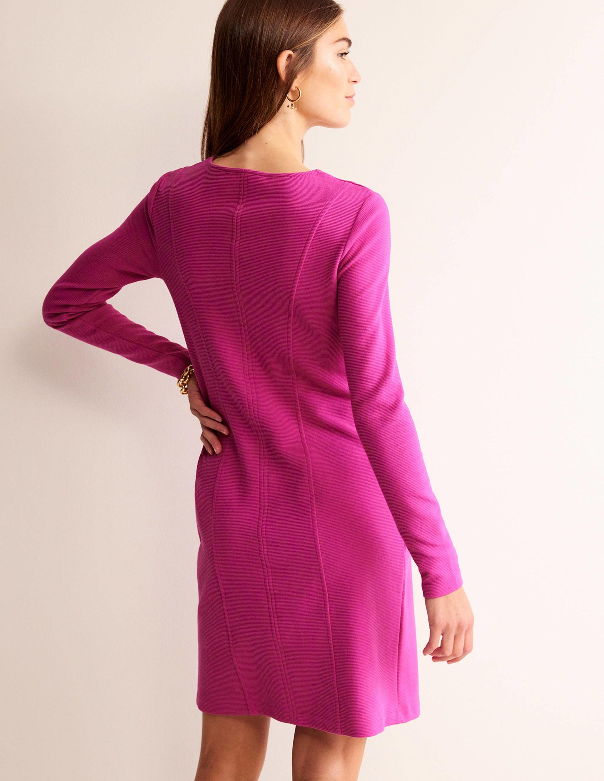 Ellen Ottoman Dress-Magenta-3