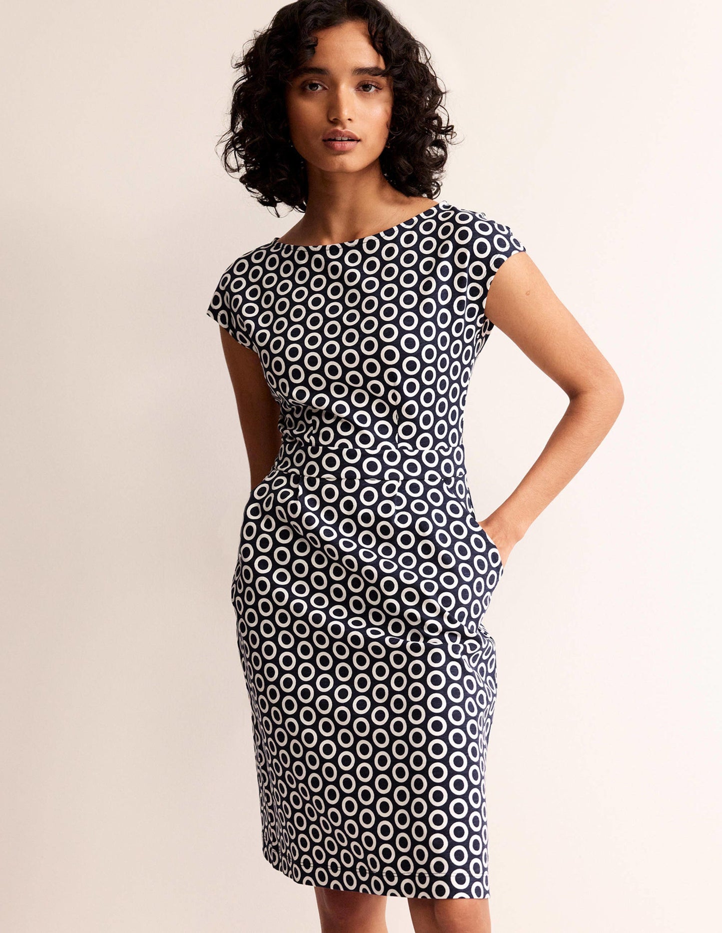 Florrie Jersey Dress-French Navy, Hoops