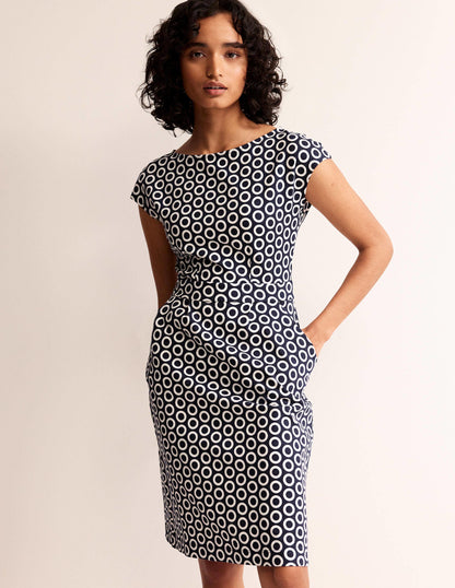 Florrie Jersey Dress-French Navy, Hoops