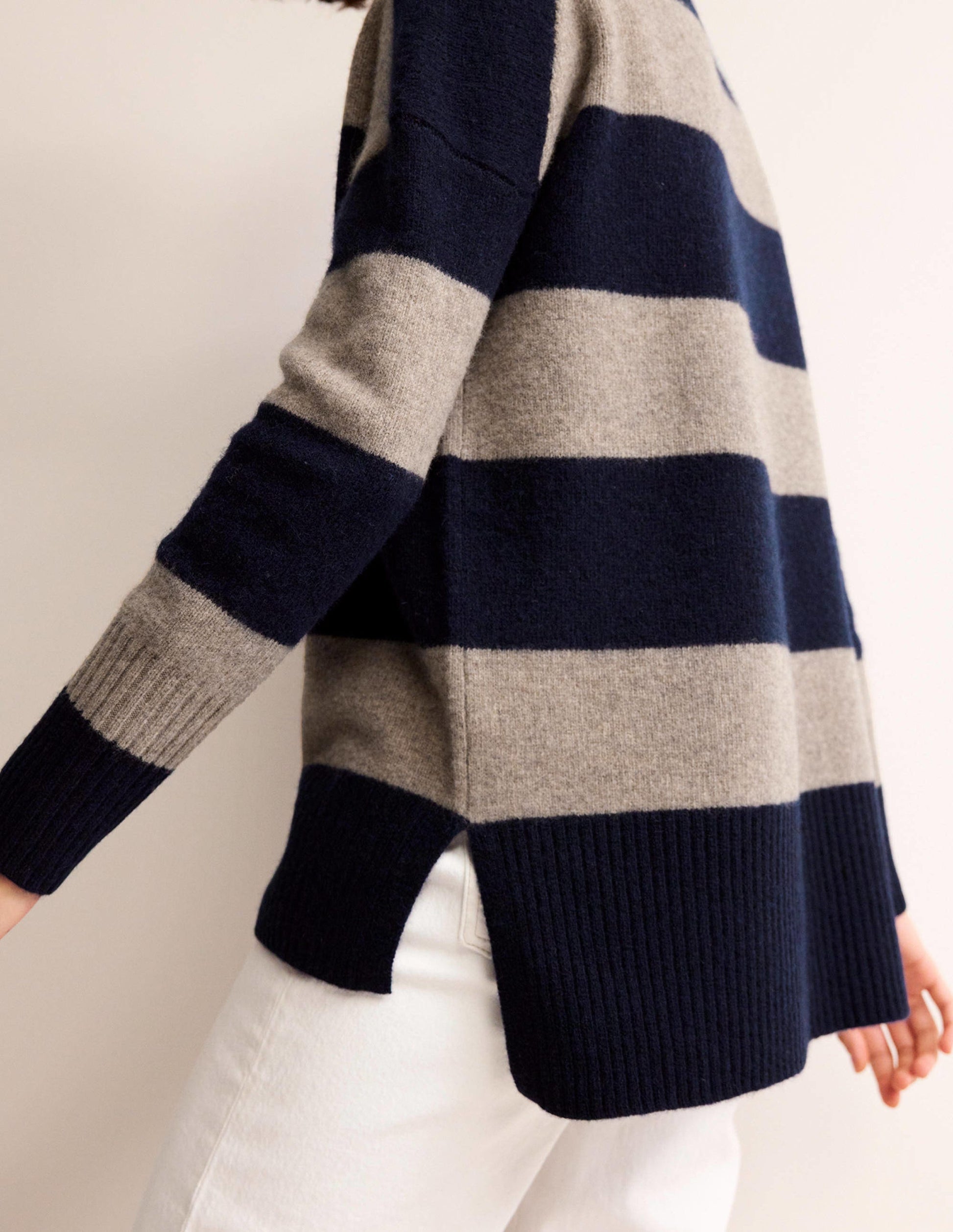 Jessica Oversized Jumper-Navy and Chinchilla Melange-4