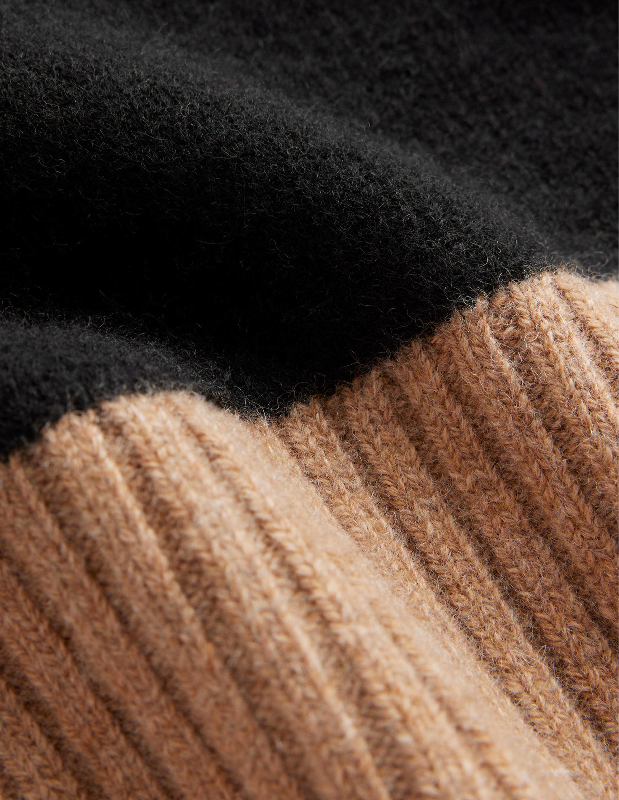 Jessica Oversized Jumper-Black, Camel Colour Block - Image 6