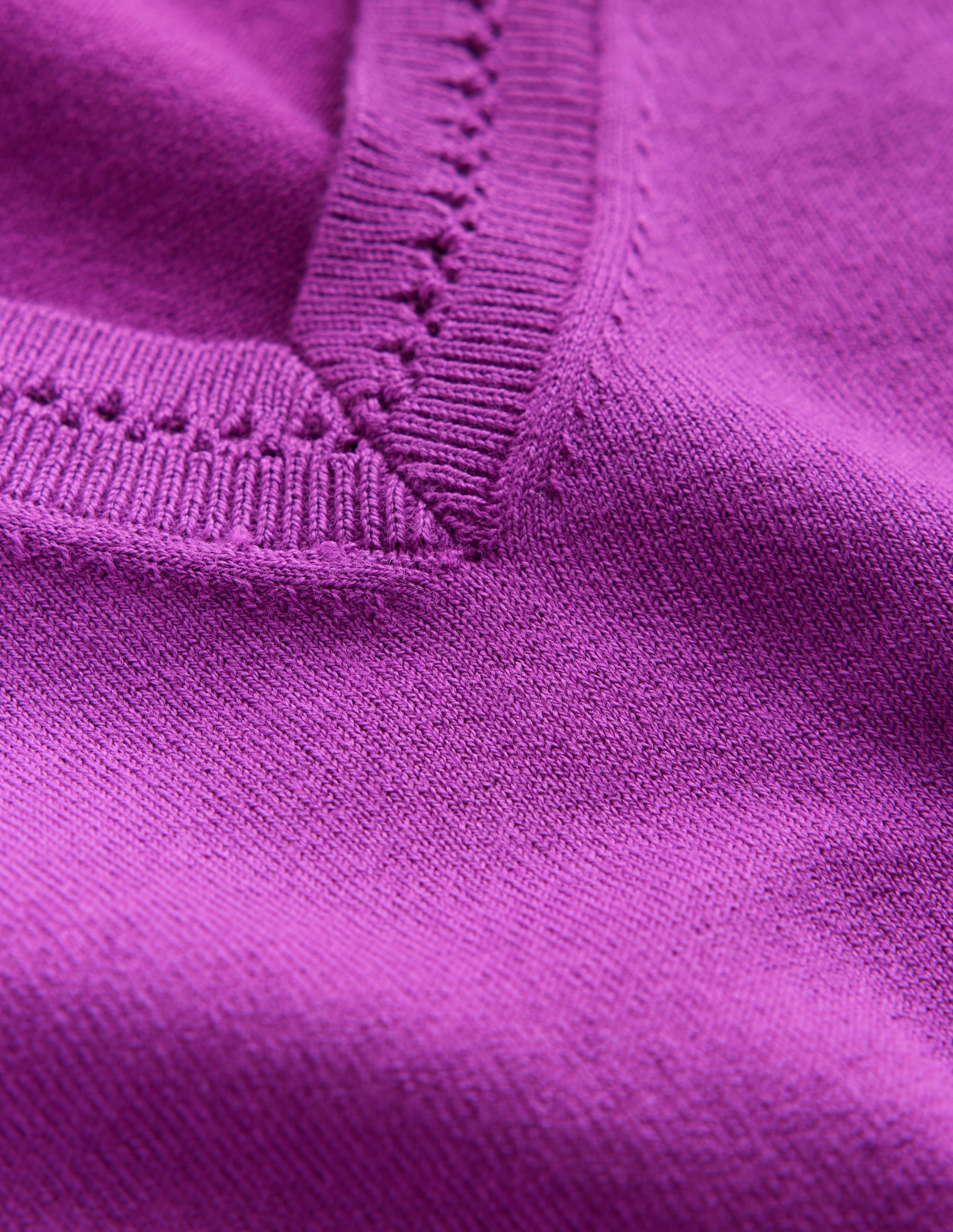 Catriona Cotton V-Neck Jumper-Jewel Purple - Image 7