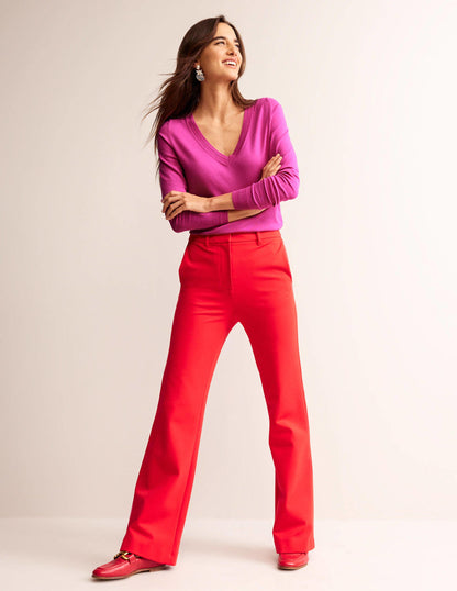 Catriona Cotton V-Neck Jumper-Cosmos Pink-4