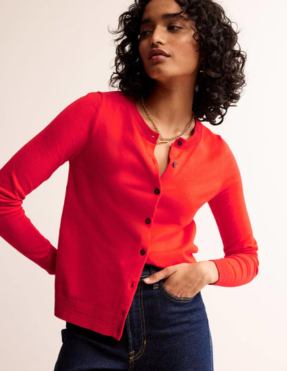 Catriona Cotton Cardigan-Flamenco Red-1
