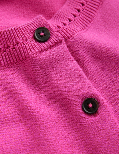 Catriona Cotton Cardigan-Rose Violet