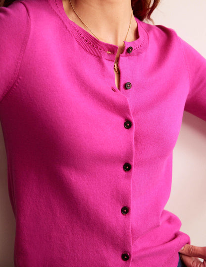 Catriona Cotton Cardigan-Rose Violet