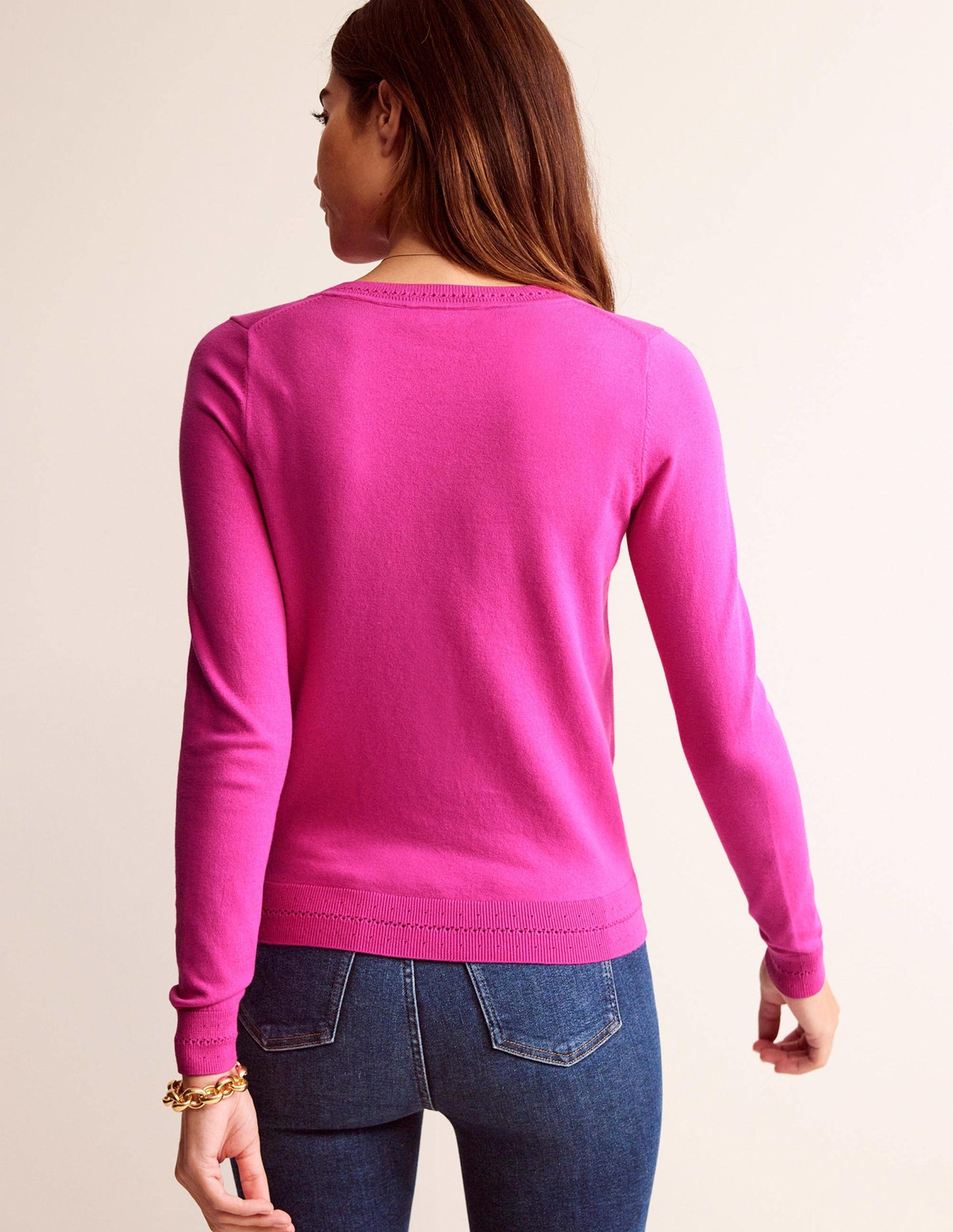 Catriona Cotton Cardigan-Rose Violet