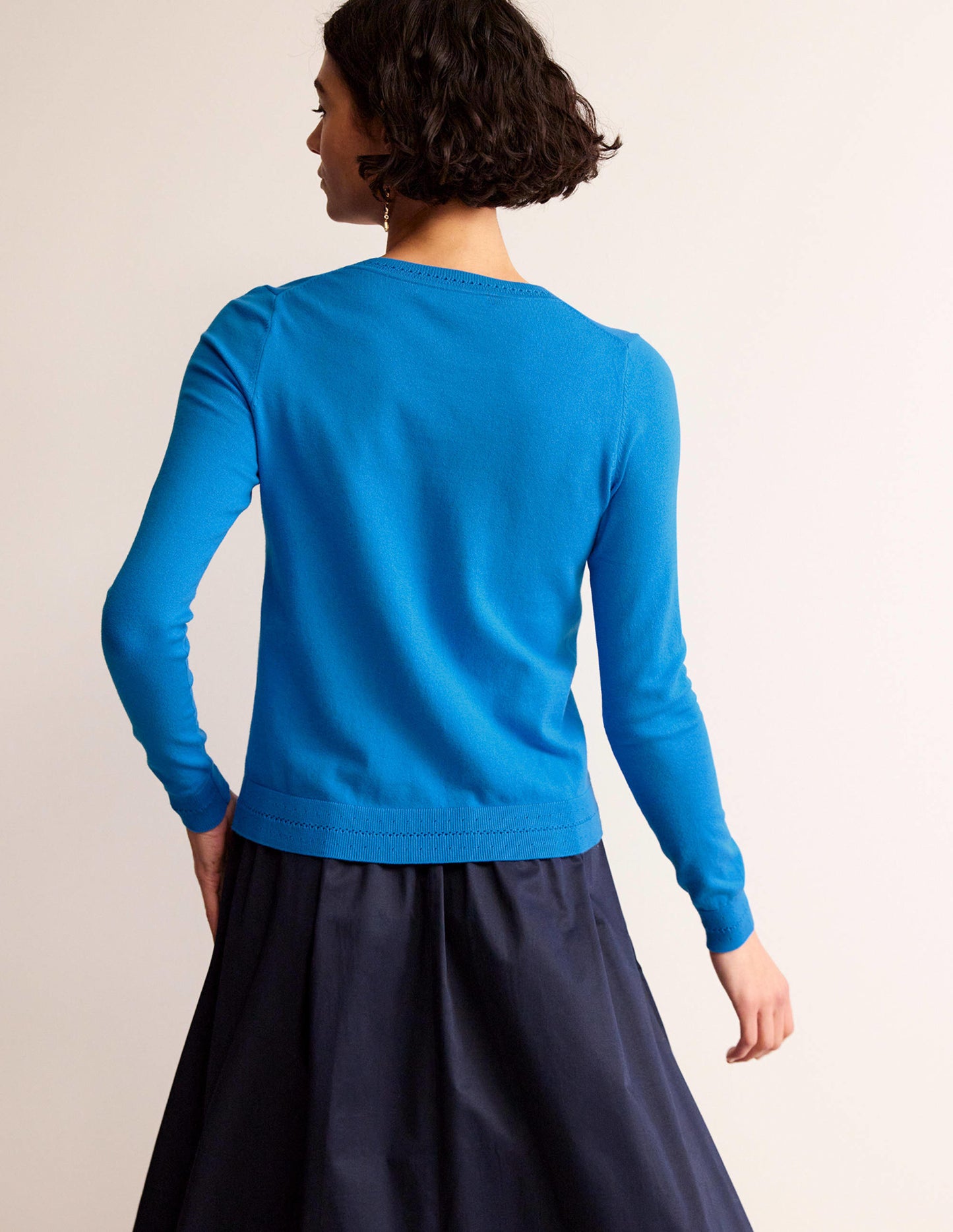 Catriona Cotton Cardigan-Brilliant Blue