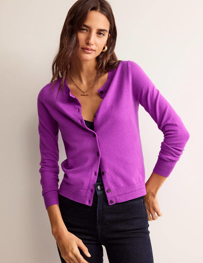 Catriona Cotton Cardigan-Jewel Purple