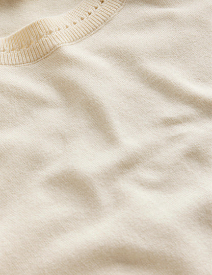 Catriona Cotton Crew Jumper-Warm Ivory-6