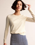 Catriona Cotton Crew Jumper-Warm Ivory