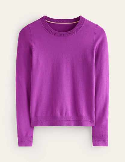 Catriona Cotton Crew Jumper-Jewel Purple-5