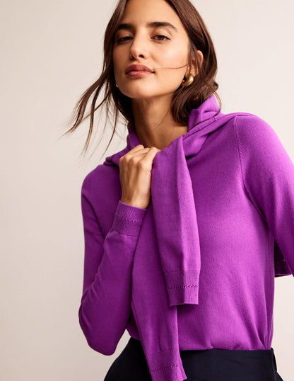 Catriona Cotton Crew Jumper-Jewel Purple-1