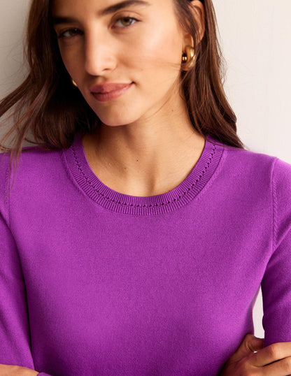 Catriona Cotton Crew Jumper-Jewel Purple-2