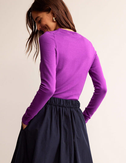 Catriona Cotton Crew Jumper-Jewel Purple-3