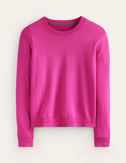 Catriona Cotton Crew Jumper-Cosmos Pink-6