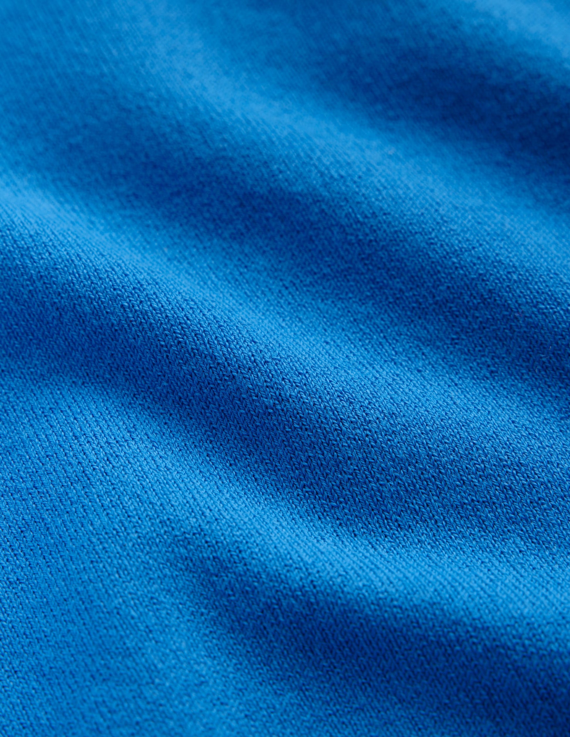 Catriona Cotton Crew Jumper-Bright Cyan Blue-6