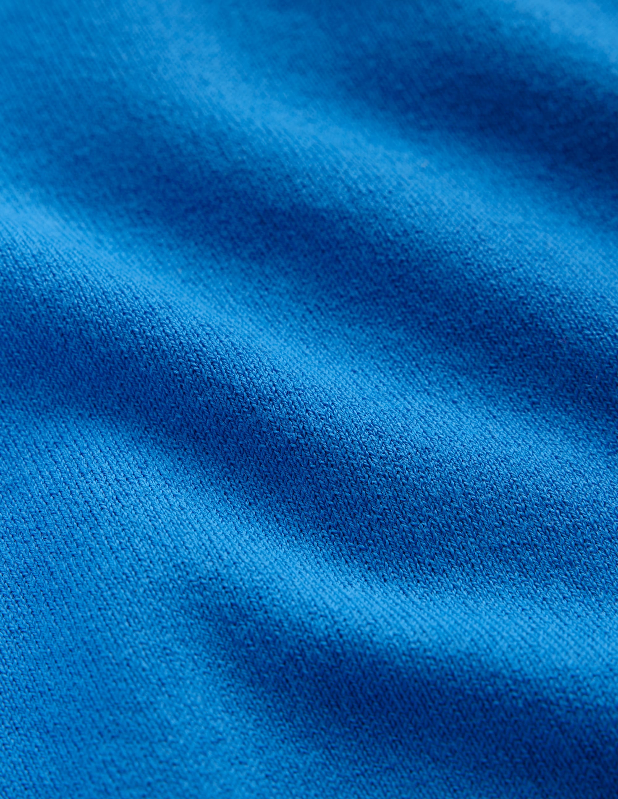 Catriona Cotton Crew Jumper-Bright Cyan Blue - Image 6