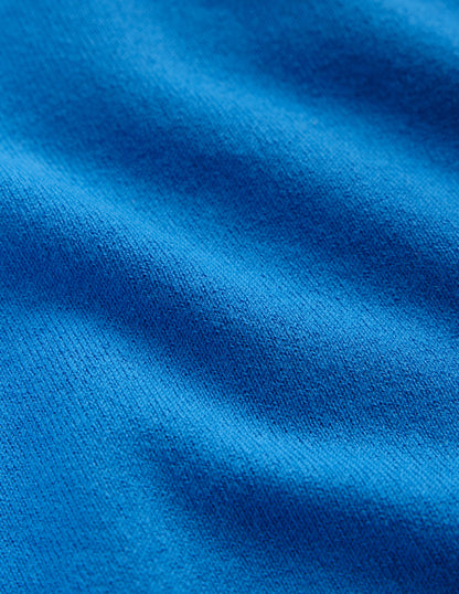 Catriona Cotton Crew Jumper-Bright Cyan Blue-6