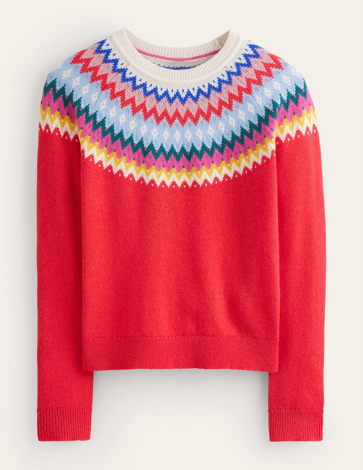 Edie Fair Isle Jumper-Poppy Red