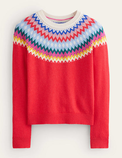 Edie Fair Isle Jumper-Poppy Red-6