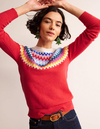 Edie Fair Isle Jumper-Poppy Red-2