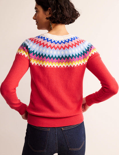 Edie Fair Isle Jumper-Poppy Red-3