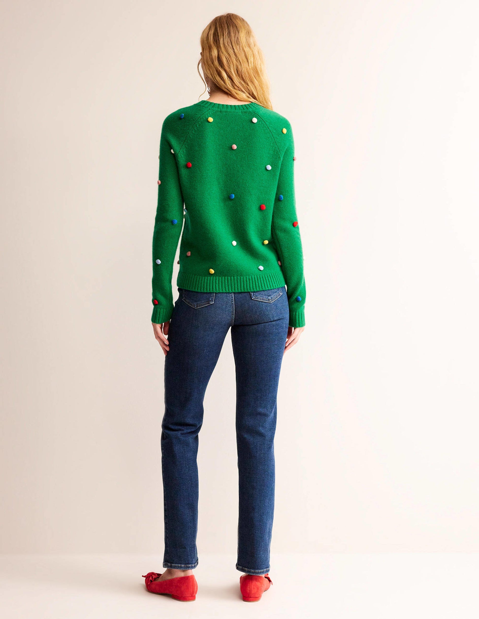 Christmas Pompom Jumper-Veridian Green-6