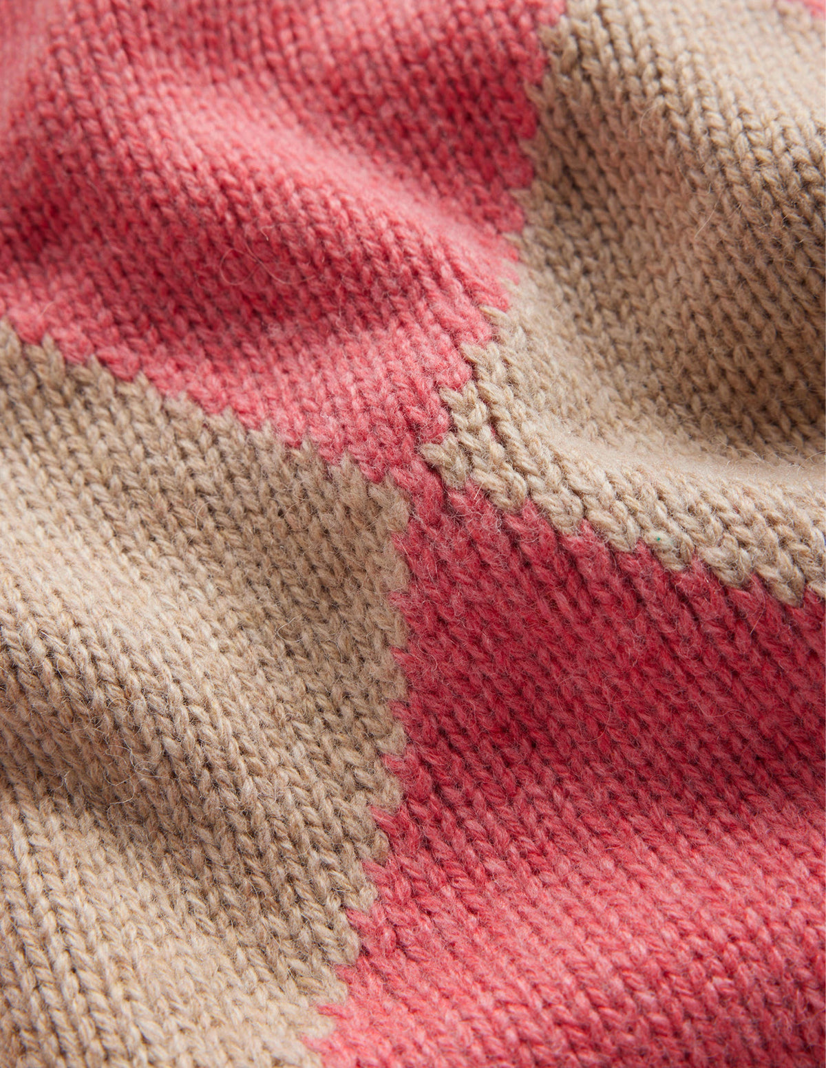 Argyle Crew Neck Jumper-Watermelon, Chinchilla Melange - Image 6