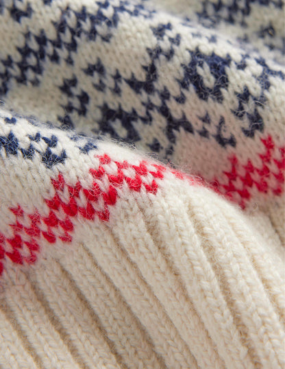 Chunky Fair Isle Jumper-Navy and Warm Ivory Fair Isle-7