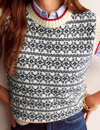 Eleanor Fair Isle Tank-Warm Ivory-2