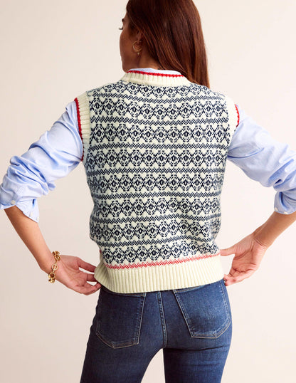 Eleanor Fair Isle Tank-Warm Ivory-3