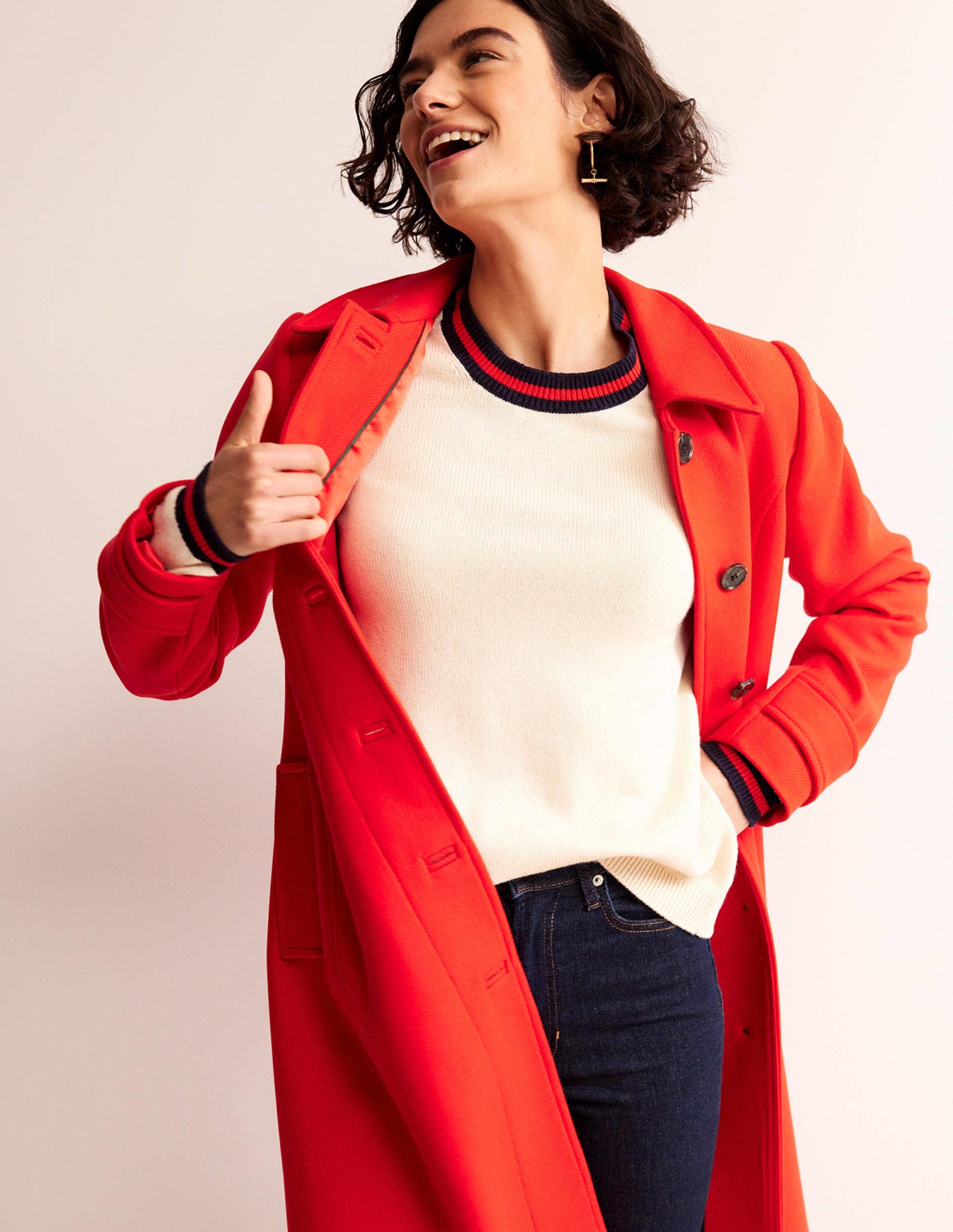 Cecily Button Back Jumper-Warm Ivory, Brand Stripe-1