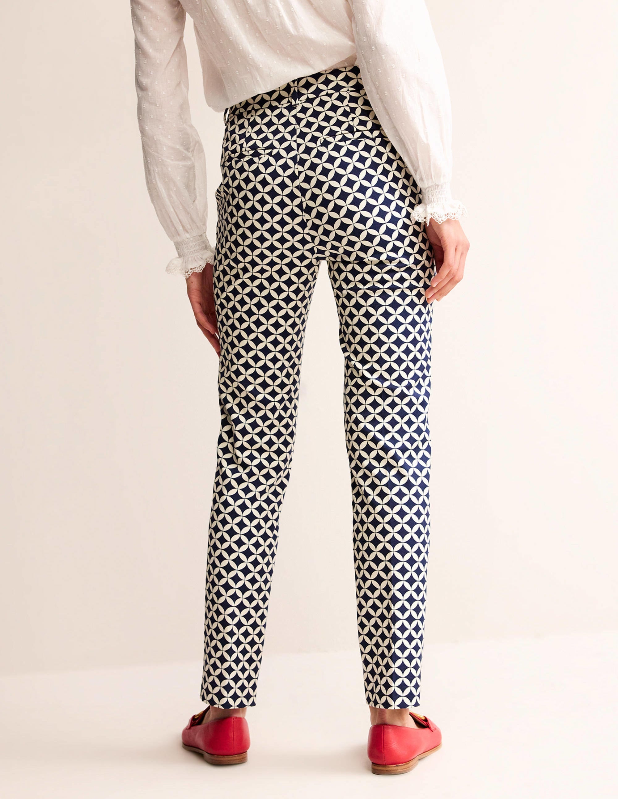Highgate Printed Trousers-Navy, Diamond Terrace - Image 3