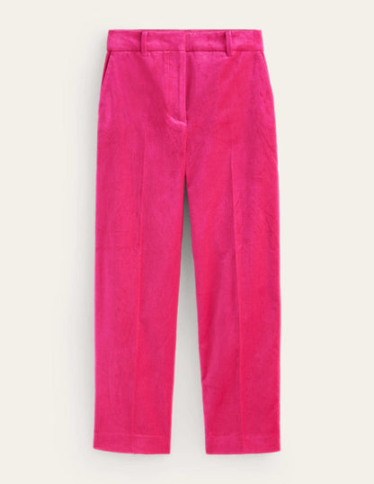 Kew Velvet Trousers-Vibrant Pink