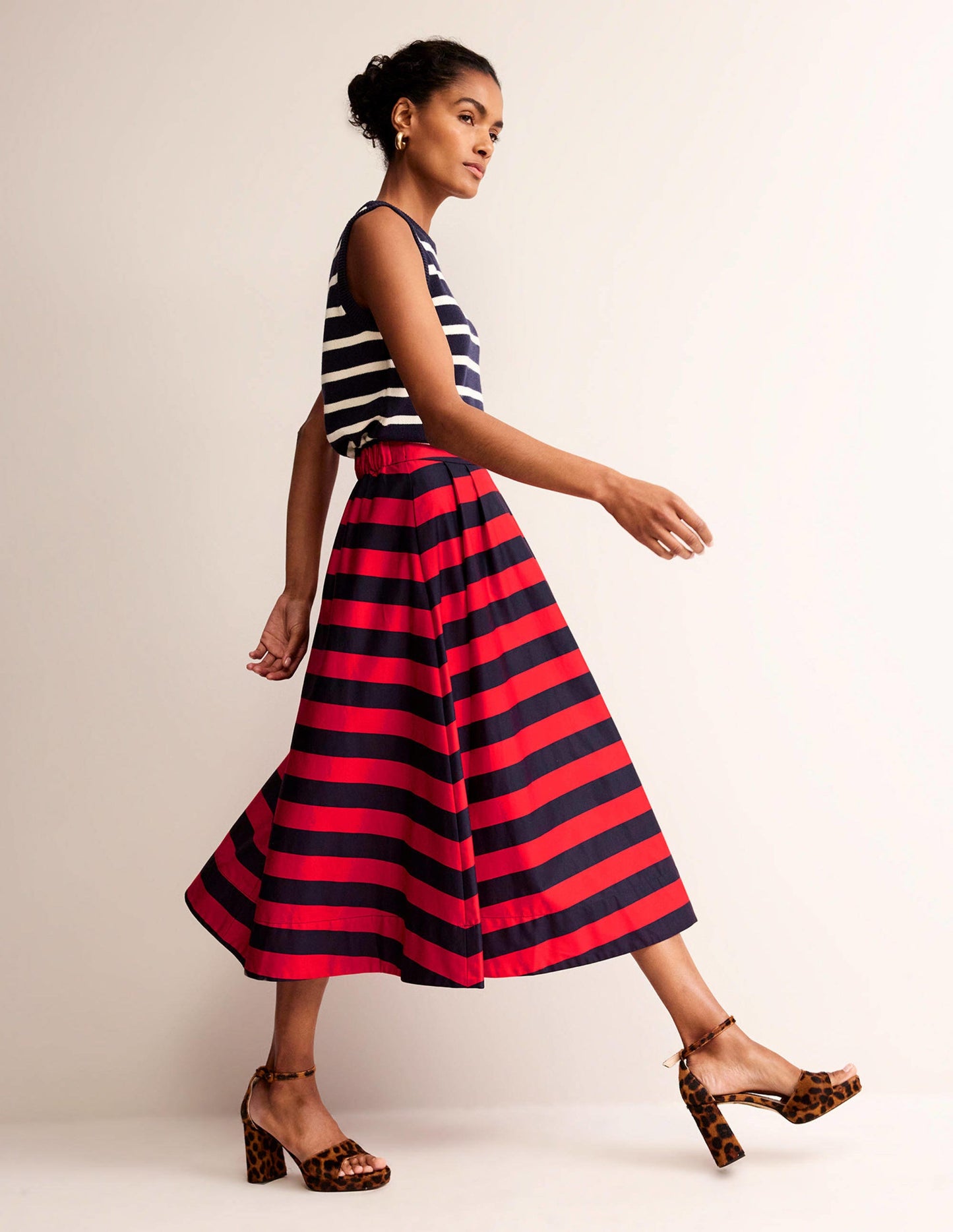 Isabella Cotton Sateen Skirt-Multi, Enchanting Peacock