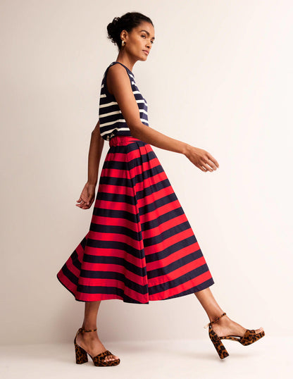 Isabella Cotton Sateen Skirt-Multi, Enchanting Peacock-1